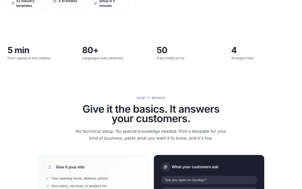 Simple Chat homepage — screenshot of the chat assistants AI tool, Oct 1, 2026