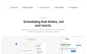 SkipUp homepage — screenshot of the productivity & writing AI tool, 2026-10-02