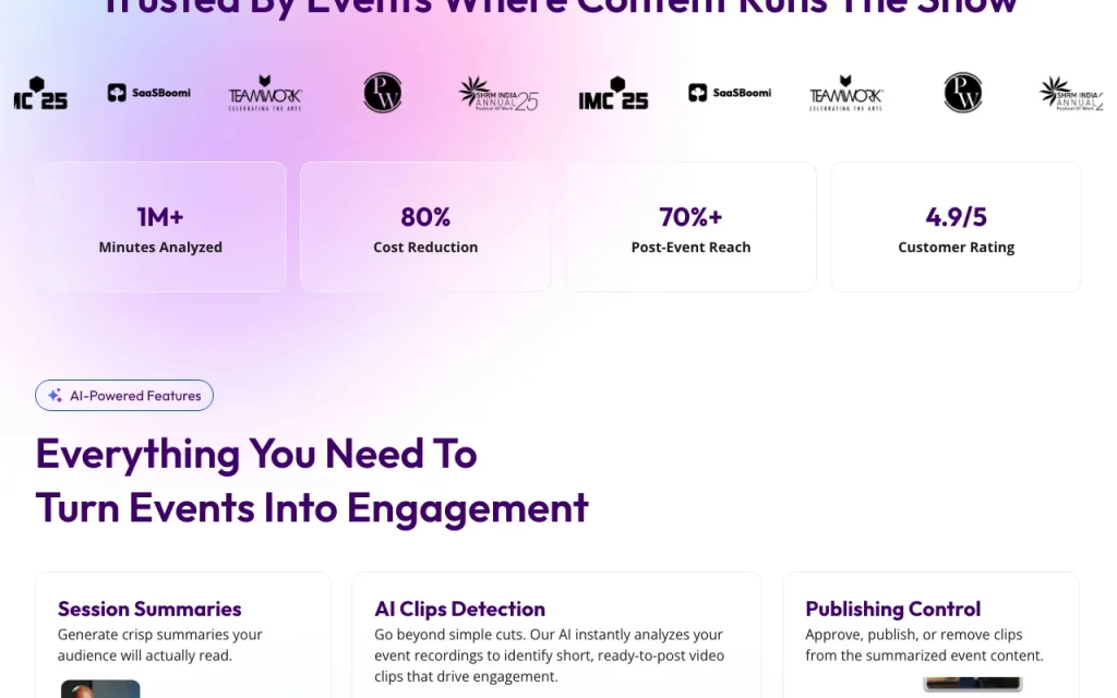 Snipin AI homepage — screenshot of the video AI tool, Oct 2, 2026