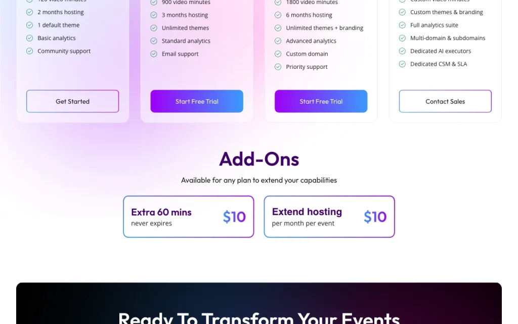 Snipin AI pricing page with plans and prices — screenshot of the video AI tool, Oct 2, 2026