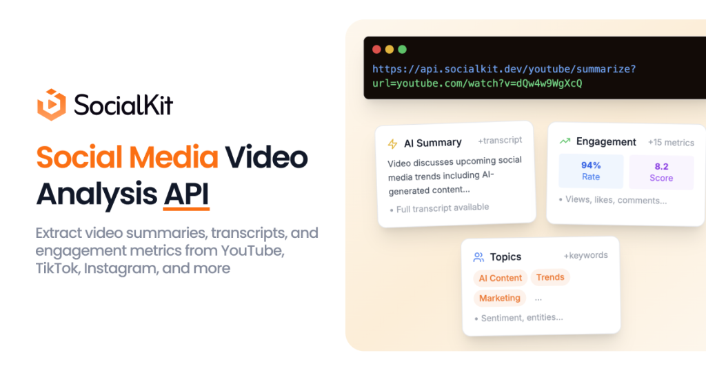 Captura de la página de inicio de SocialKit, herramienta de IA programación