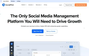 SocialPilot homepage page homepage screenshot, productivity & writing AI tool