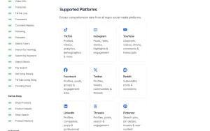 SociaVault API documentation — screenshot of the research & search AI tool, 2026-10-02