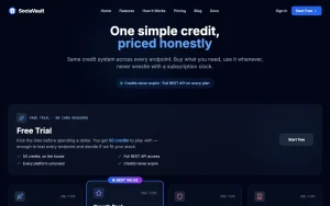 SociaVault pricing page with plans and prices — screenshot of the research & search AI tool, 2026-10-02