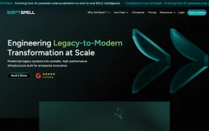 SoftSpell (formerly CodeSpell) homepage page homepage screenshot, coding AI tool