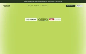 Sonant homepage — screenshot of the audio & voice AI tool, 2026-10-02