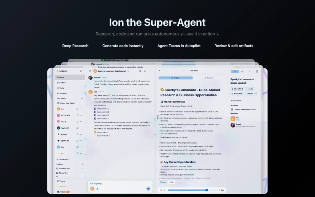 Sparks AI homepage — screenshot of the chat assistants AI tool, Oct 2, 2026