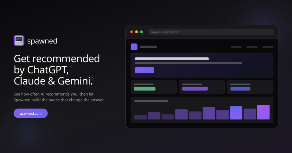 Spawned homepage screenshot, research & search AI tool