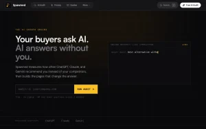 Spawned homepage — screenshot of the research & search AI tool, 2026-10-02