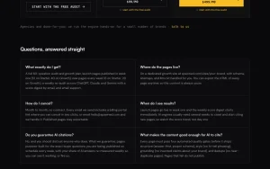 Spawned pricing page with plans and prices — screenshot of the research & search AI tool, 2026-10-02