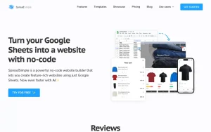 SpreadSimple homepage — screenshot of the productivity & writing AI tool, 2026-10-02