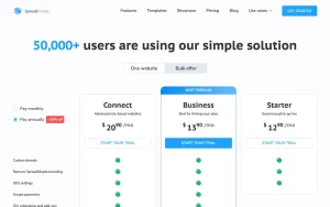 SpreadSimple pricing page with plans and prices — screenshot of the productivity & writing AI tool, 2026-10-02