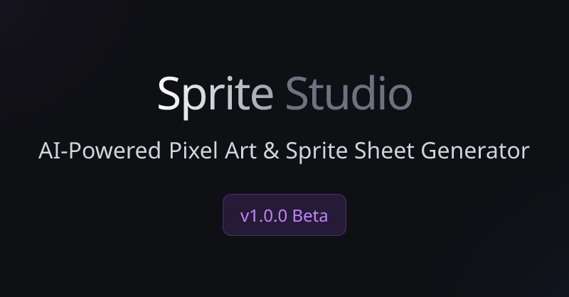 Capture d'écran de la page d'accueil de Sprite Studio, outil d'IA génération d'images
