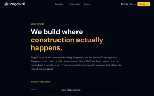 Stage5.ai about page — screenshot of the productivity & writing AI tool, 2026-10-02