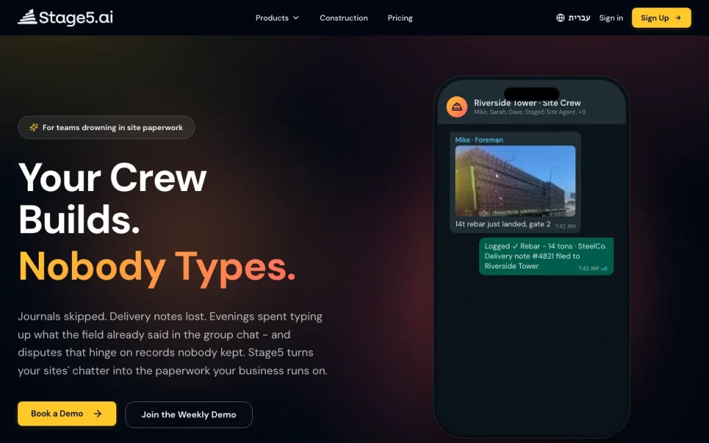 Stage5.ai homepage screenshot, productivity & writing AI tool