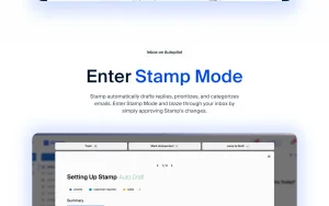 Stamp homepage page homepage screenshot, productivity & writing AI tool