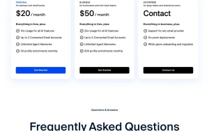 Stamp pricing page homepage screenshot, productivity & writing AI tool