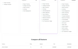 StitchDesk pricing page homepage screenshot, productivity & writing AI tool