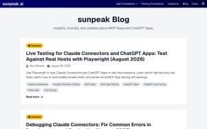 sunpeak blog — screenshot of the coding AI tool, 2026-10-02