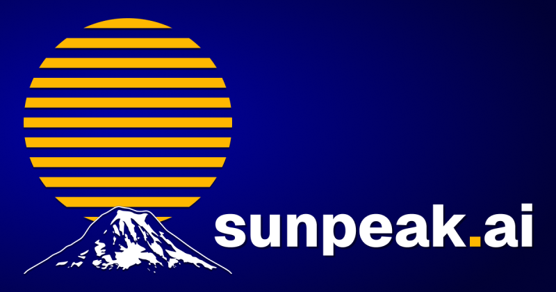 Capture d'écran de la page d'accueil de sunpeak, outil d'IA programmation