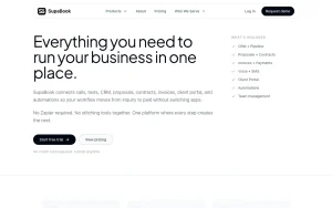 SupaBook features page — screenshot of the productivity & writing AI tool, 2026-10-02