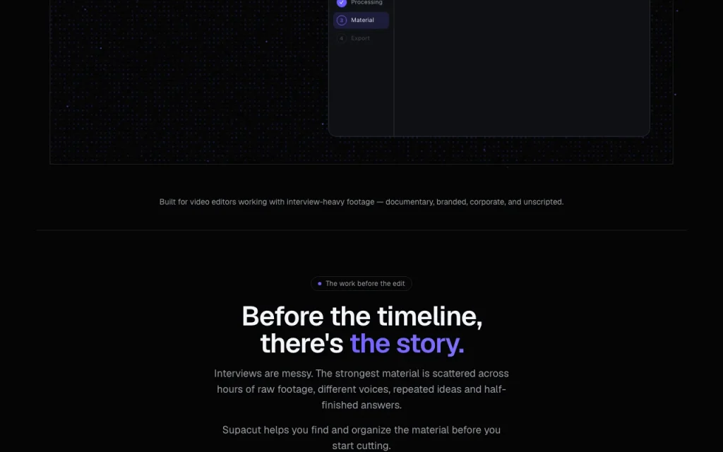 Supacut Startseite – Screenshot des KI-Tools produktivität & schreiben, Oct 2, 2026