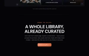 Super Prompts homepage page homepage screenshot, productivity & writing AI tool