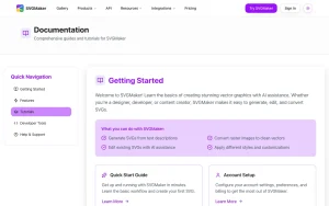 SVGMaker documentation — screenshot of the image generation AI tool, 2026-10-02