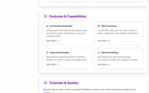 SVGMaker documentation — screenshot of the image generation AI tool, 2026-10-02