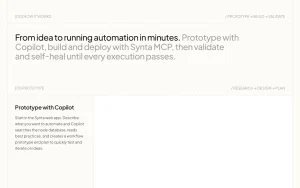 Synta homepage — screenshot of the productivity & writing AI tool, 2026-10-02