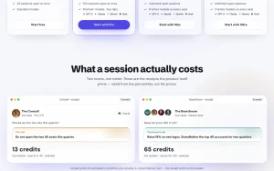 SynthBoard.ai pricing page homepage screenshot, productivity & writing AI tool