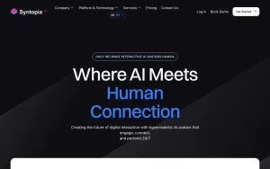 SYNTOPIA about page — screenshot of the productivity & writing AI tool, 2026-10-02