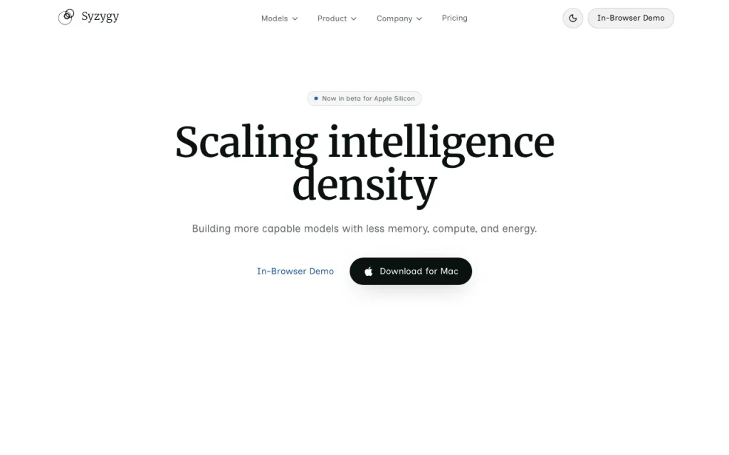 Syzygy (Mach Studio) homepage — screenshot of the chat assistants AI tool, Oct 1, 2026
