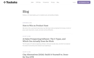 Tadata blog — screenshot of the productivity & writing AI tool, 2026-10-02
