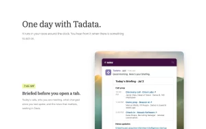 Tadata homepage — screenshot of the productivity & writing AI tool, 2026-10-02