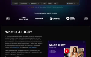 Tagshop AI homepage page homepage screenshot, video AI tool