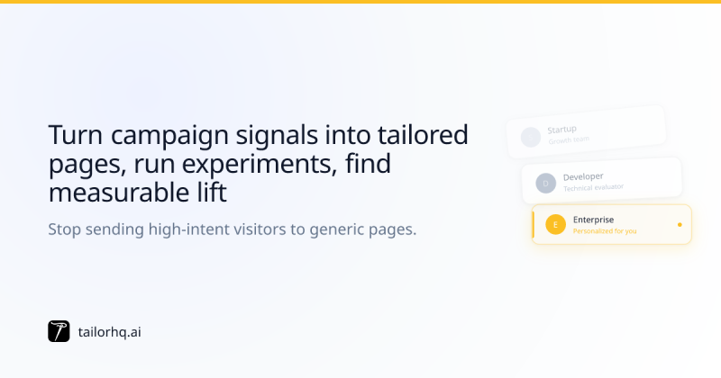 Tailor AI homepage screenshot, productivity & writing AI tool
