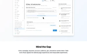 Tailor AI homepage page homepage screenshot, productivity & writing AI tool