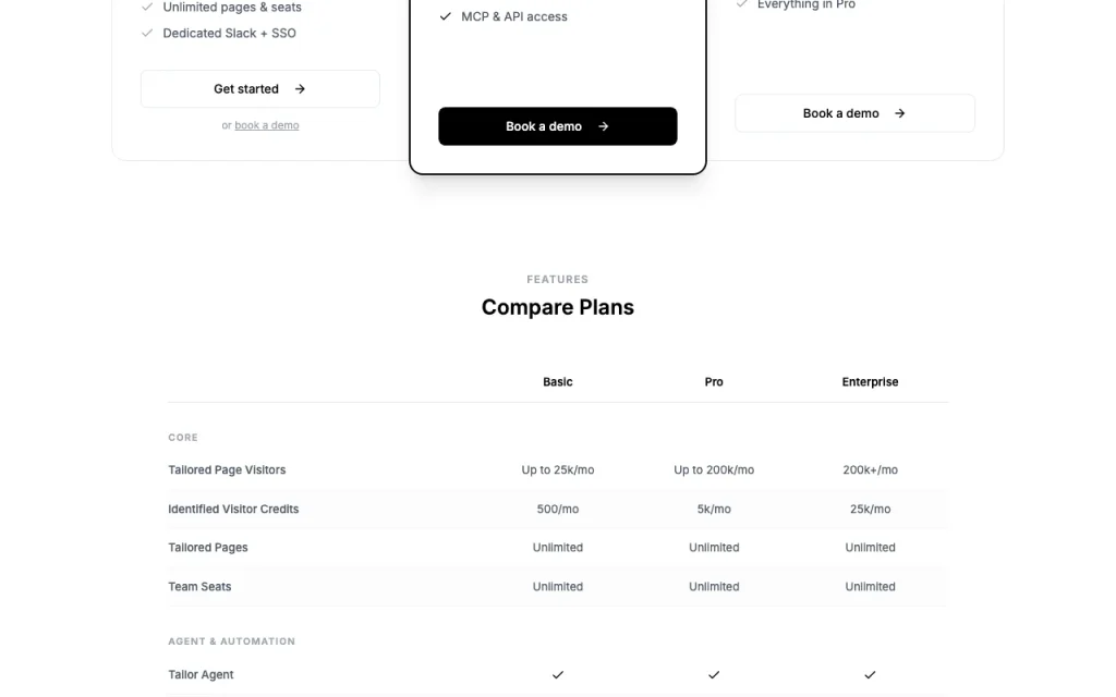 Tailor AI página de precios con planes y precios — captura de pantalla de la herramienta de IA productividad y escritura, Oct 1, 2026