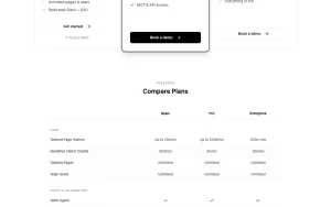 Tailor AI pricing page homepage screenshot, productivity & writing AI tool