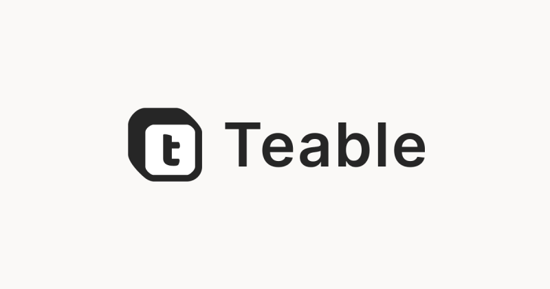 Captura de la página de inicio de Teable, herramienta de IA productividad y escritura