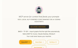 Tenets homepage — screenshot of the coding AI tool, 2026-10-02
