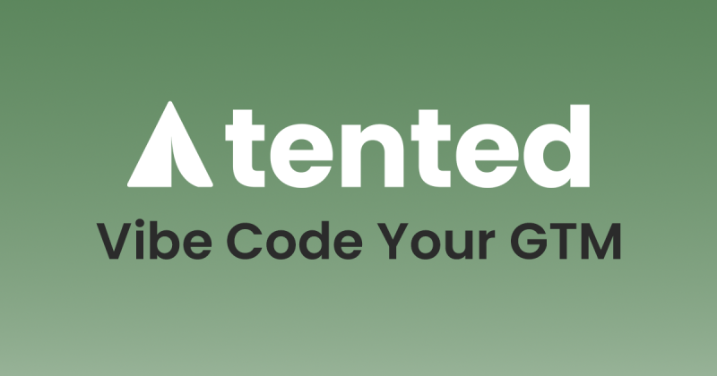 Tented homepage screenshot, productivity & writing AI tool