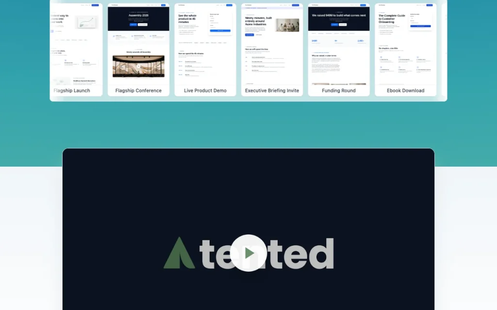 Tented homepage — screenshot of the productivity & writing AI tool, Oct 2, 2026
