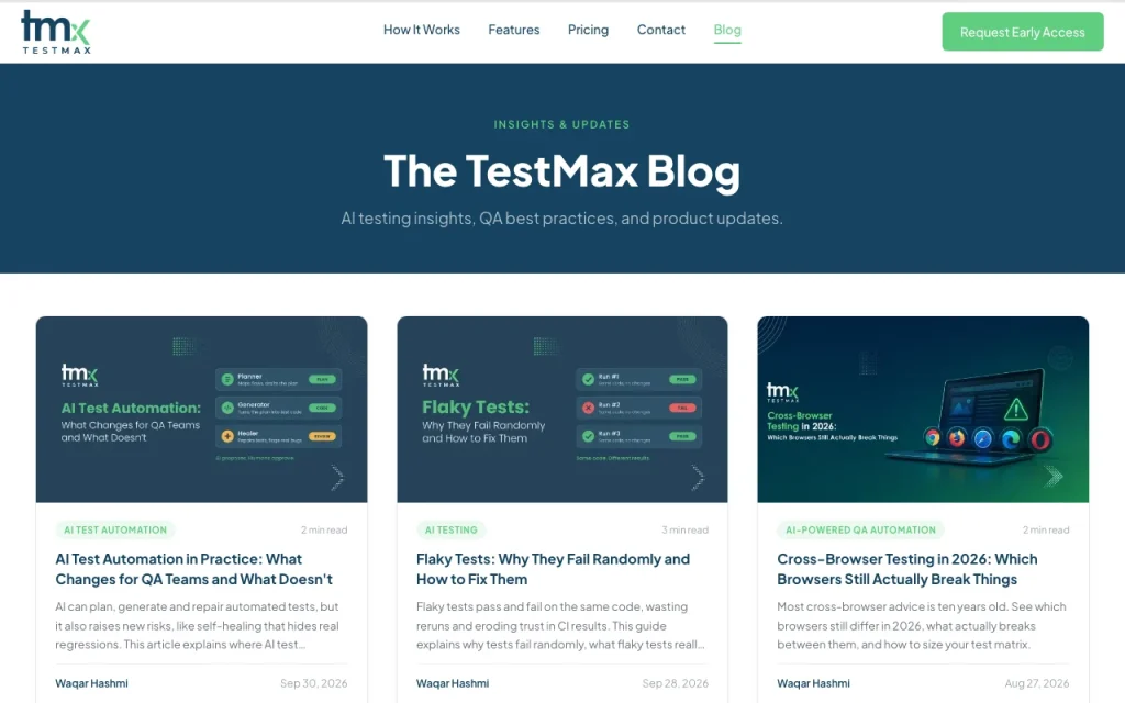 TestMax blog — screenshot of the coding AI tool, Oct 2, 2026