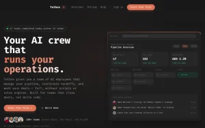 Tethra AI homepage — screenshot of the productivity & writing AI tool, 2026-10-02