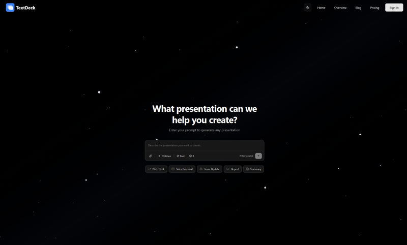 TextDeck homepage screenshot, productivity & writing AI tool