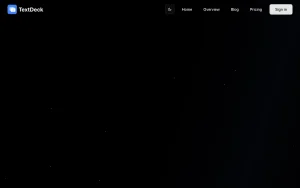 TextDeck homepage — screenshot of the productivity & writing AI tool, 2026-10-02