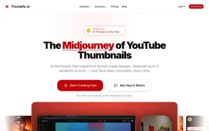 Thumbfa.st homepage — screenshot of the image generation AI tool, 2026-10-02