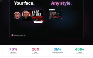 ThumbnailCreator homepage — screenshot of the image generation AI tool, 2026-10-02
